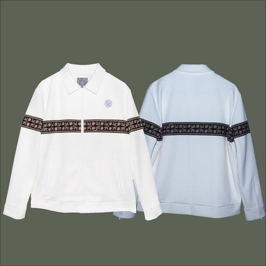 GKash Unisex White Motif Jacket