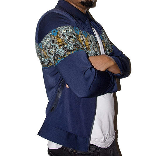 GKash Unisex Bleu Motif Jacket